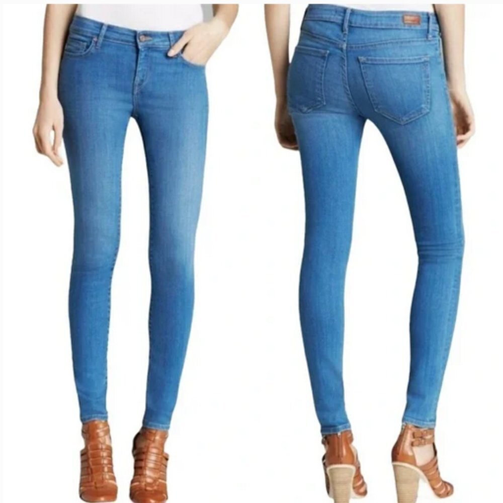 Joie Jeans Mid-Rise Skinny Leg Medium Blue Wash Stretch Jeans 25